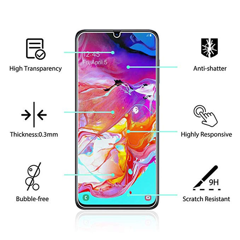 2-PACK Samsung Galaxy A70 Standard Skärmskydd HD 0,3mm
