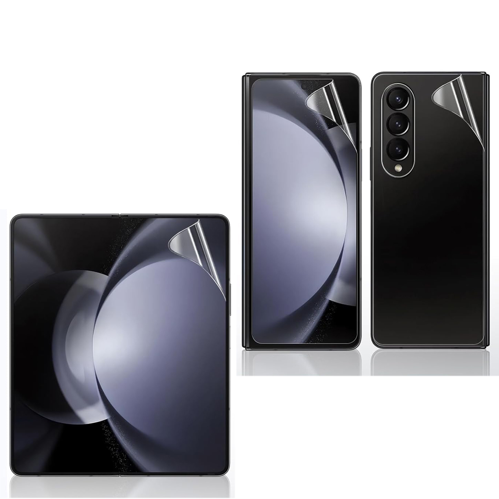 Galaxy Z Fold 5 - 1 Set Hydrogel Skärmskydd Huvudskärm+Baksida