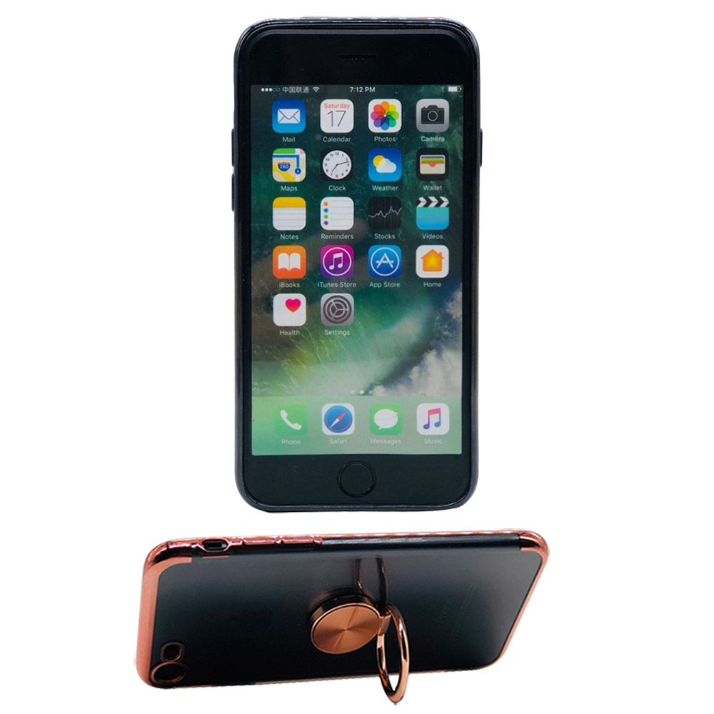 iPhone SE 2022 - Skyddande Silikonskal med Ringhållare FLOVEME