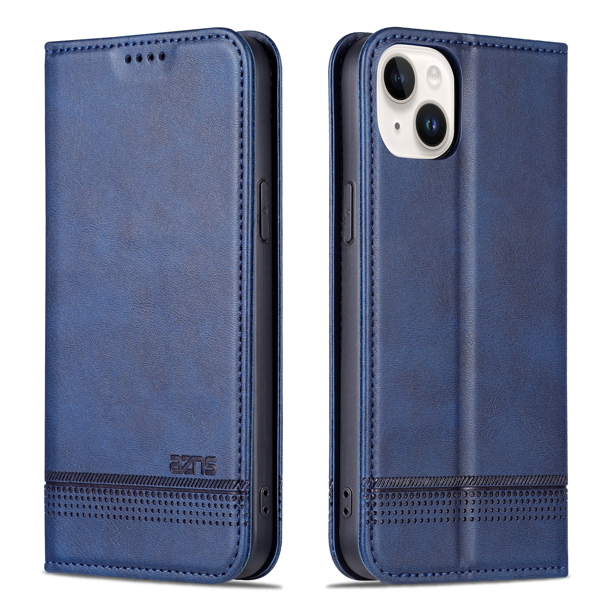 iPhone 15 plus - Pl�nboksfodral Magnetisk i L�der 3-kortfack