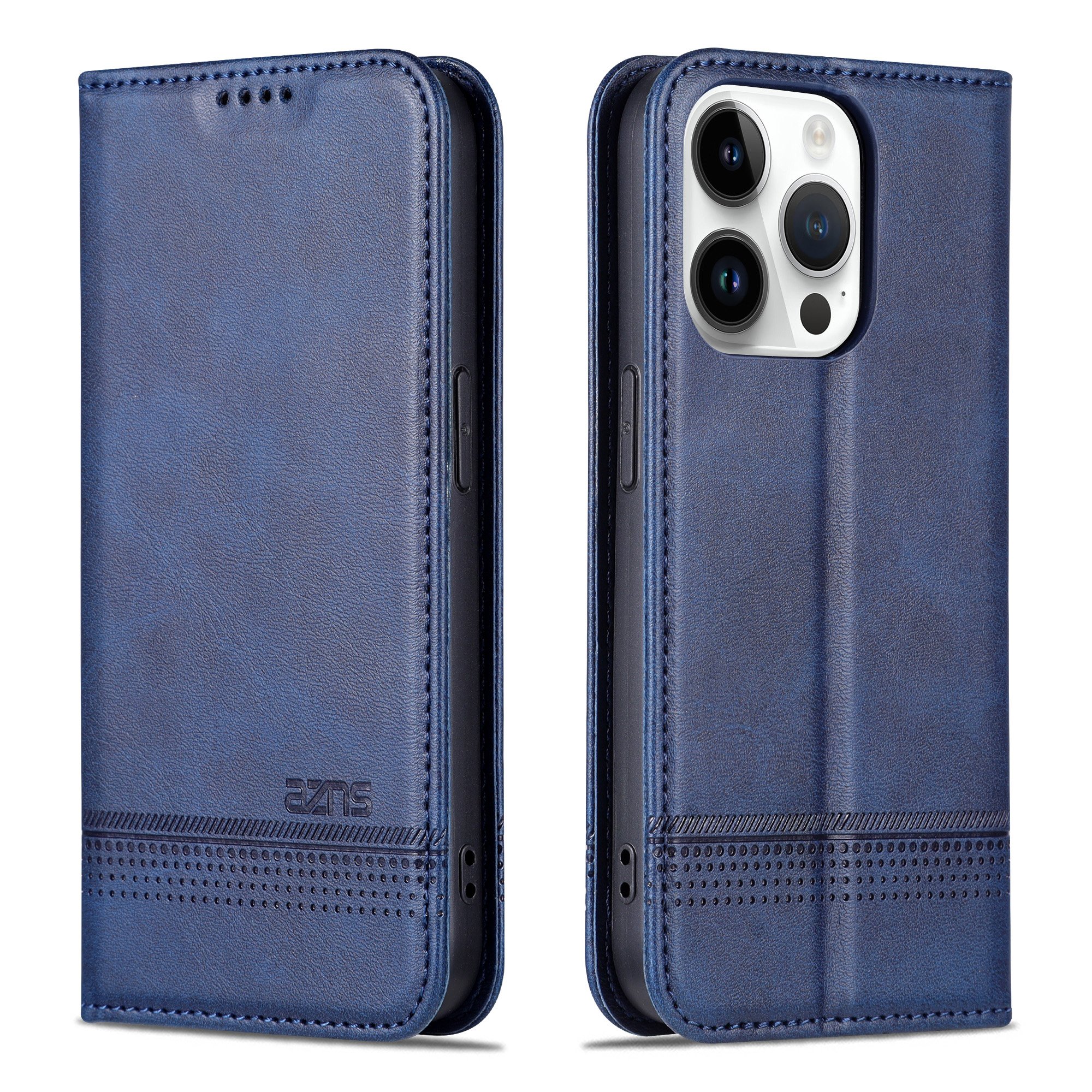 iPhone 15 pro - Pl�nboksfodral i L�der med 3-kortfack