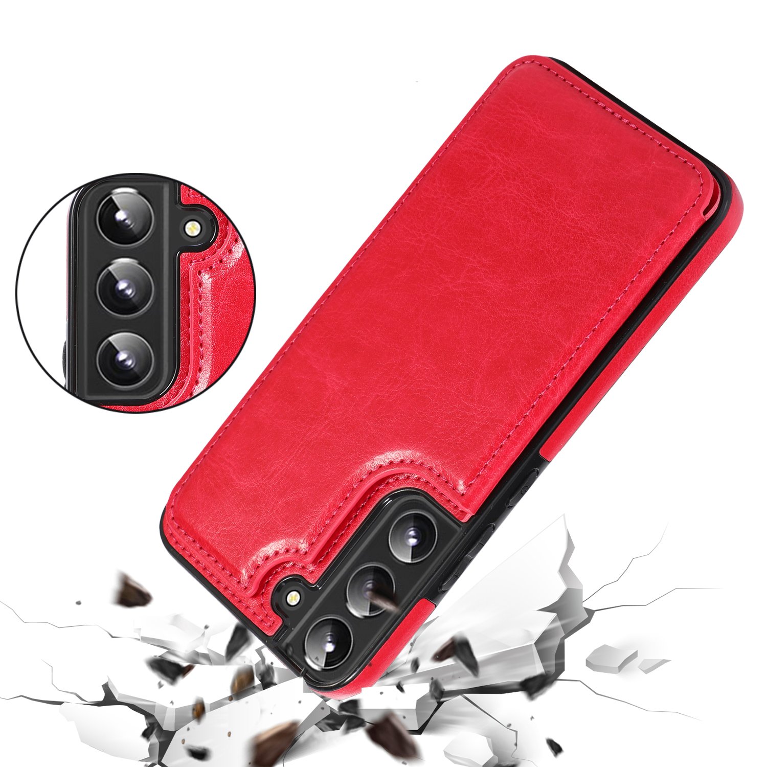 Galaxy S22 Plus - Elegant Praktiskt Skal med Korthållare