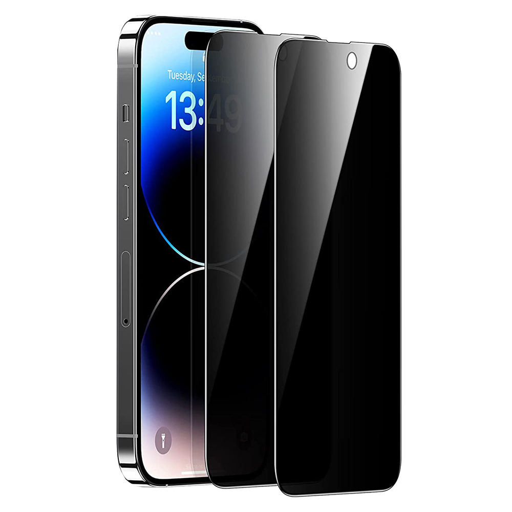 2-PACK iPhone 14 Pro Skärmskydd Anti-Spy HD 0,3mm