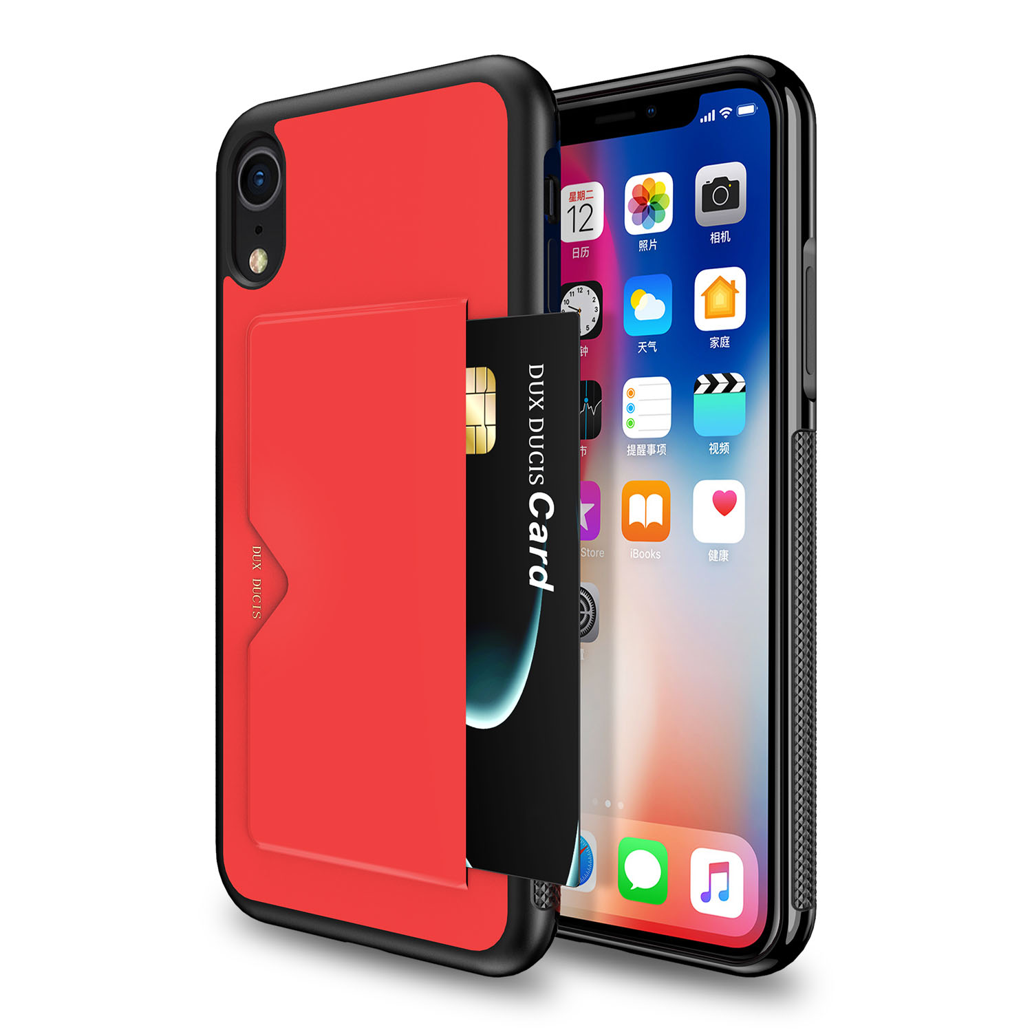 DUX DUCIS - Stilrent Skal med Kortfack -iPhone XS Max