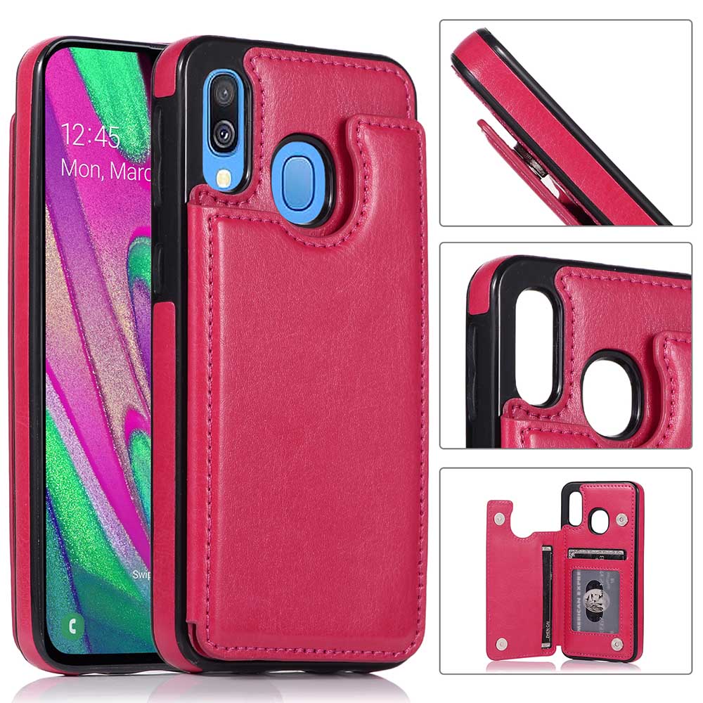 Elegant Skyddsskal med Kortfack - Samsung Galaxy A20E