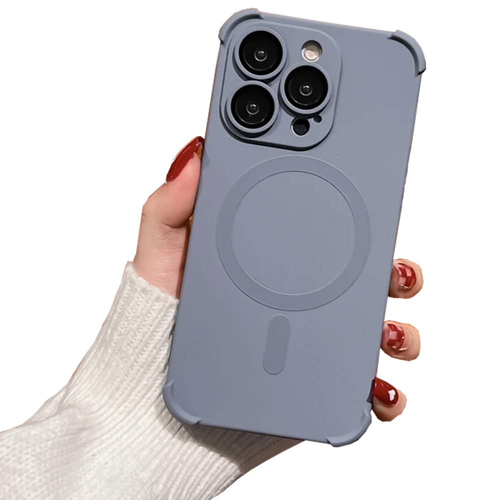 Flytande Silikonskal med Magnetiskt Stötskydd för Trådlös Laddning - iPhone 15 Pro Max