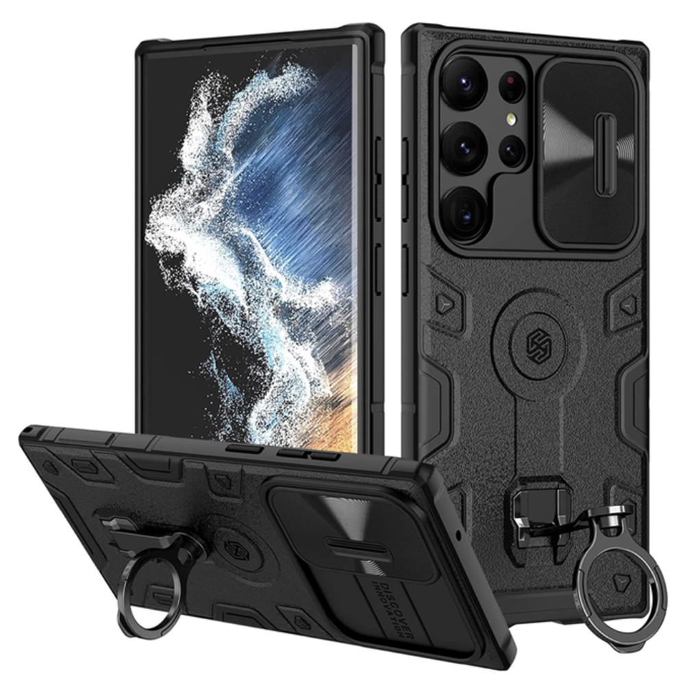 Galaxy S23 Ultra - Stilrent Skyddande Skal Ringhållare