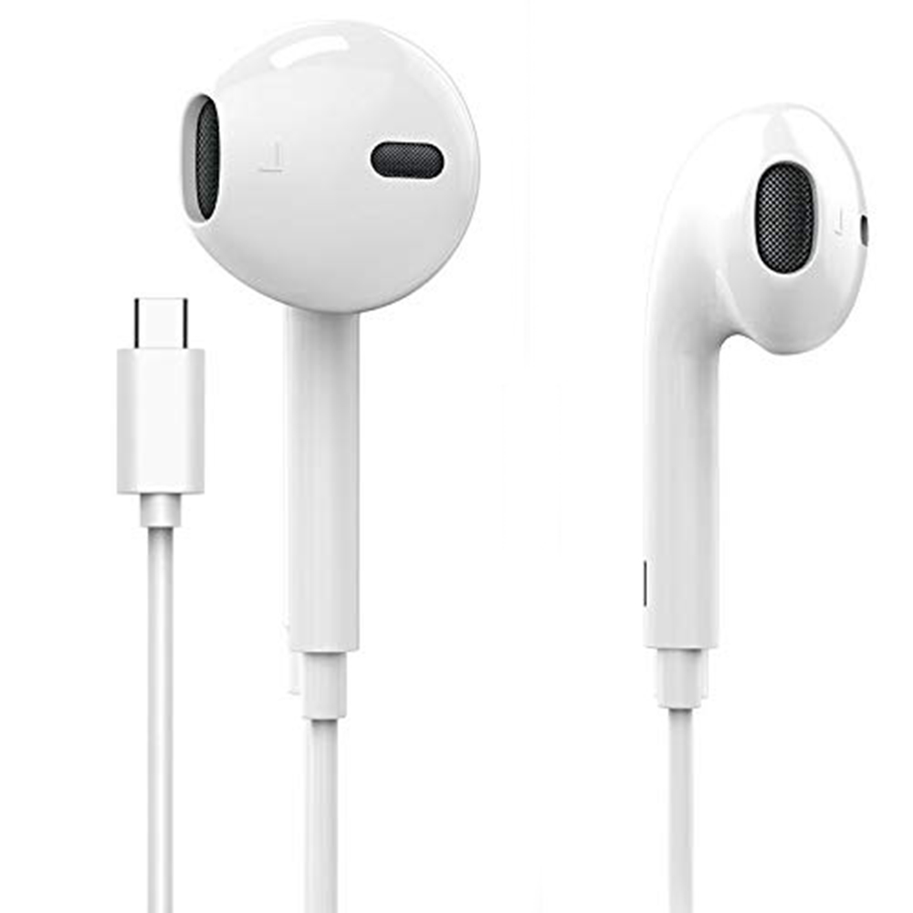 Type-C In-Ear Hörlurar Volym Kontroll Inbyggd Mikrofon