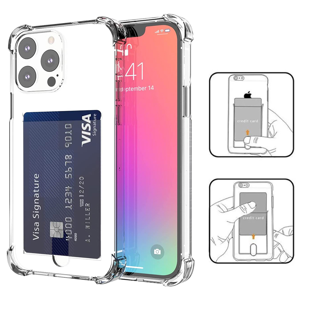 iPhone 14 Pro Max - Stilrent Praktiskt Skyddsskal Korthållare