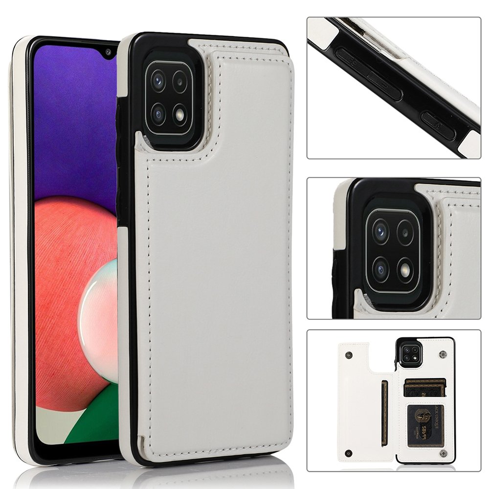 Galaxy A22 - Stilsäkert Skal med Korthållare