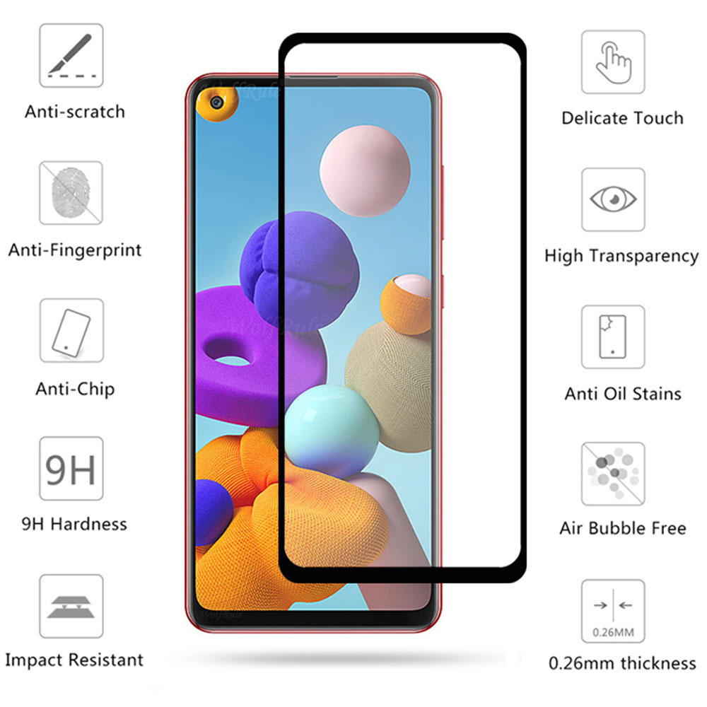 Galaxy A21s 2.5D 4-PACK Skärmskydd Ram 9H 0,3mm