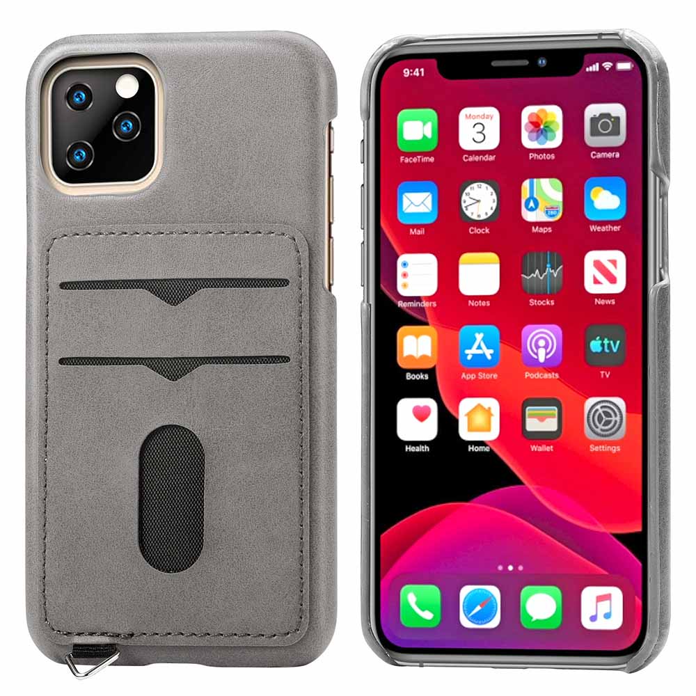 iPhone 11 Pro Max - Praktiskt Vintage Skal med Korthållare
