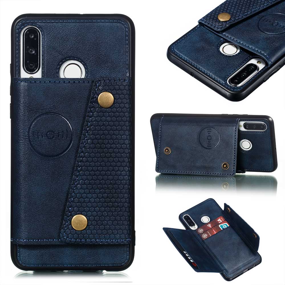 P30 Lite - Praktiskt Retro Skal med Kortfack