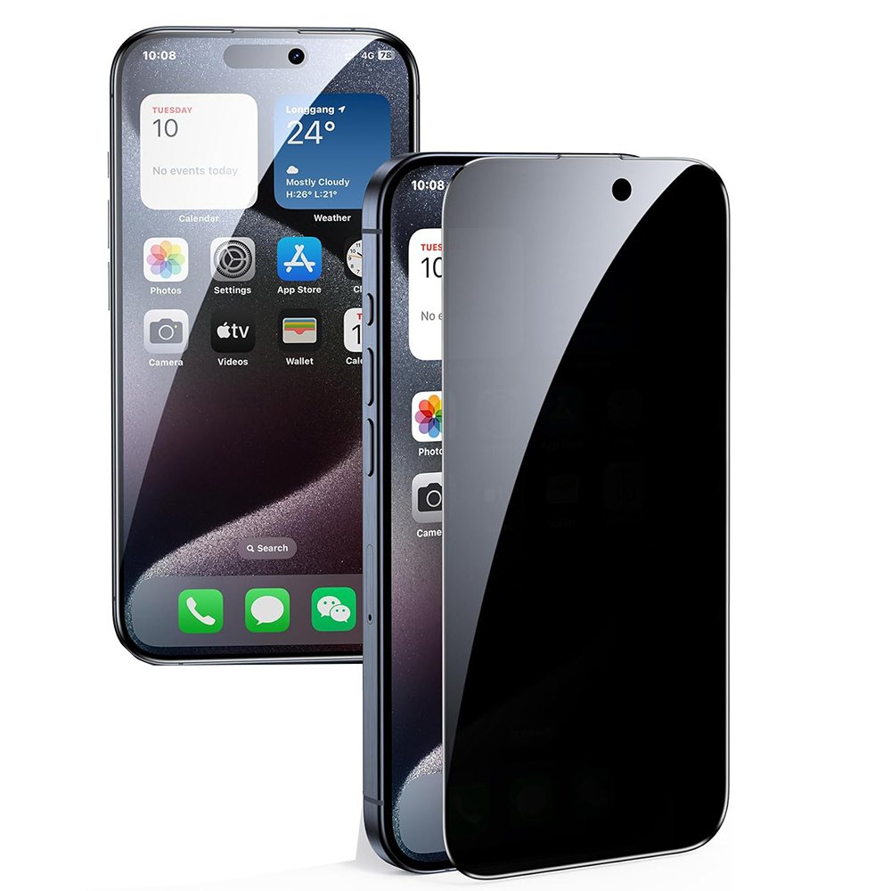 3-Pack iPhone 15 plus Skärmskydd Anti-Spy HD 0,3mm