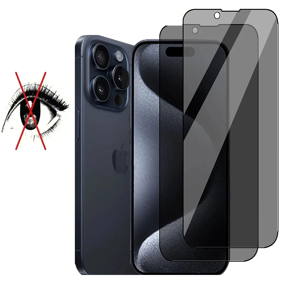 Skärmskydd 2.5D Black Spy för iPhone 15 Plus