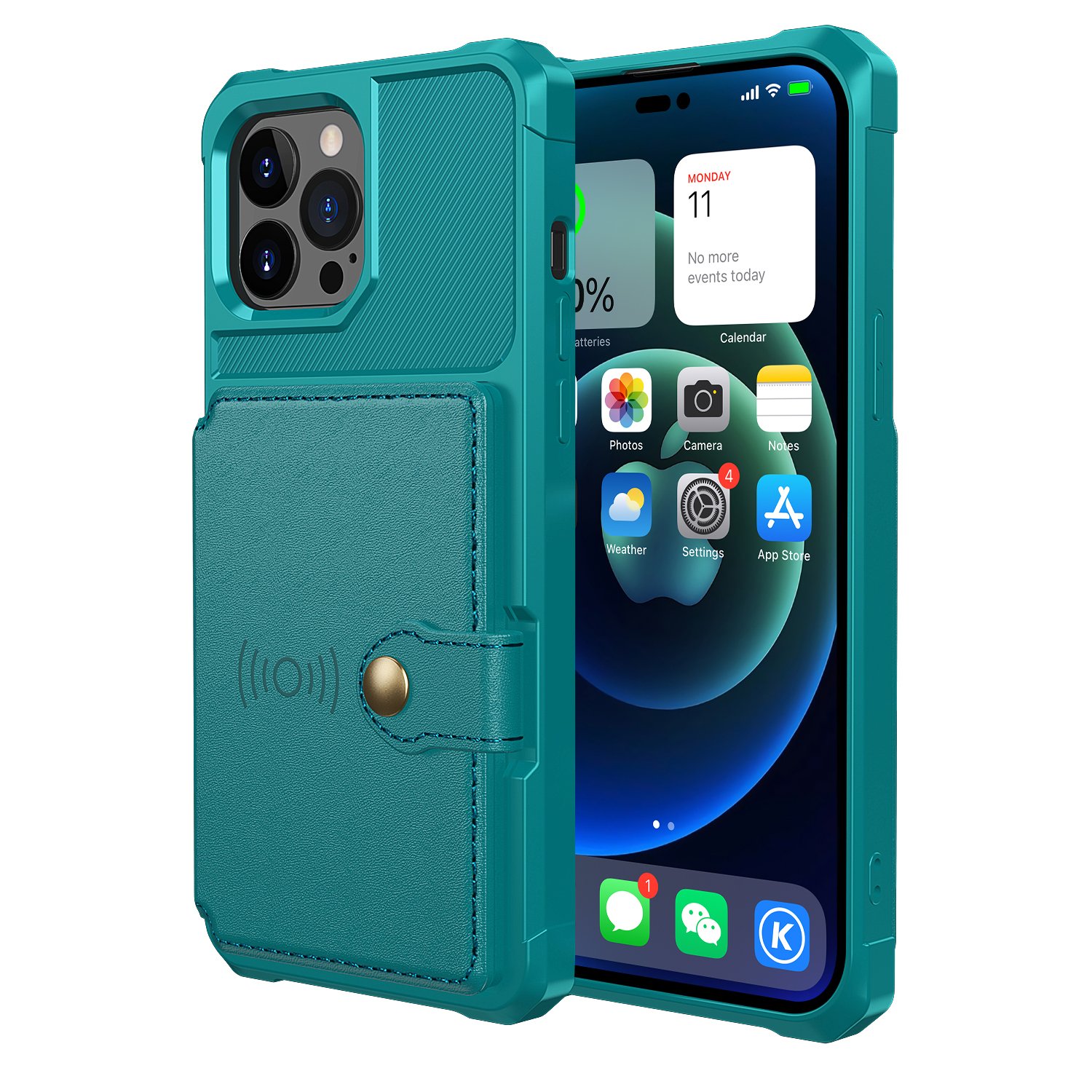 iPhone 14 Pro - Professionellt Floveme Skal med Korthållare