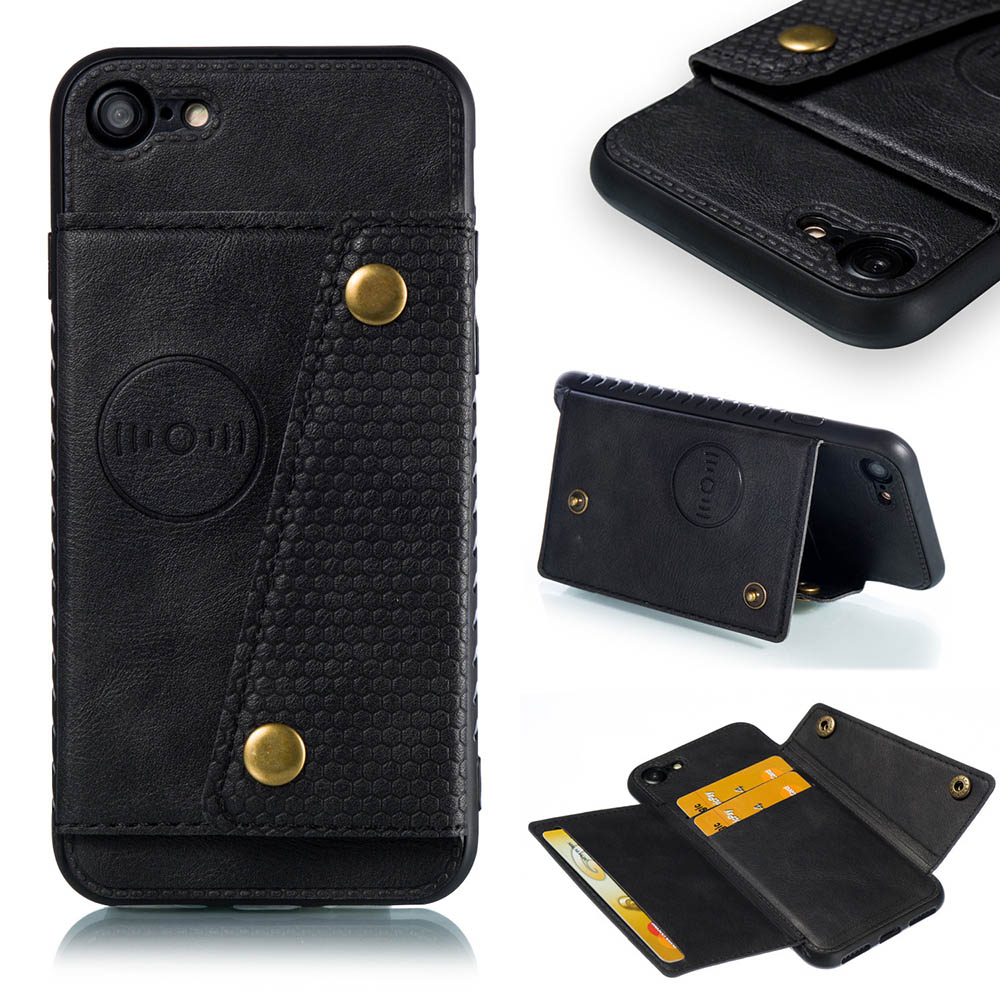 iPhone SE 2022 - Smart Stilrent Retro Skal med Kortfack