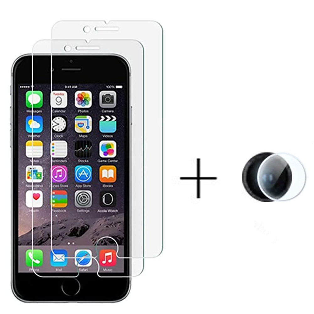 3-PACK iPhone 7 Skärmskydd + Kameralinsskydd HD 0,3mm