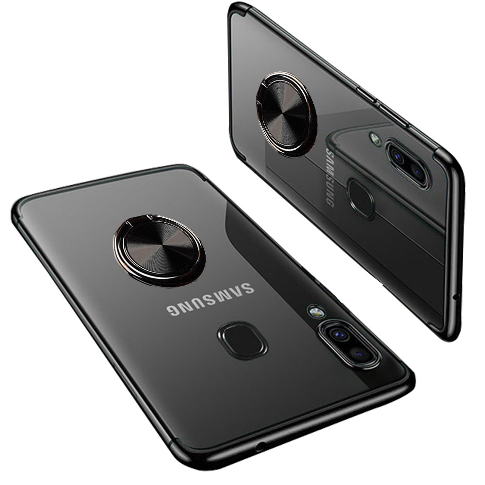 Galaxy A20E - Praktiskt Silikonskal med Ringh�llare