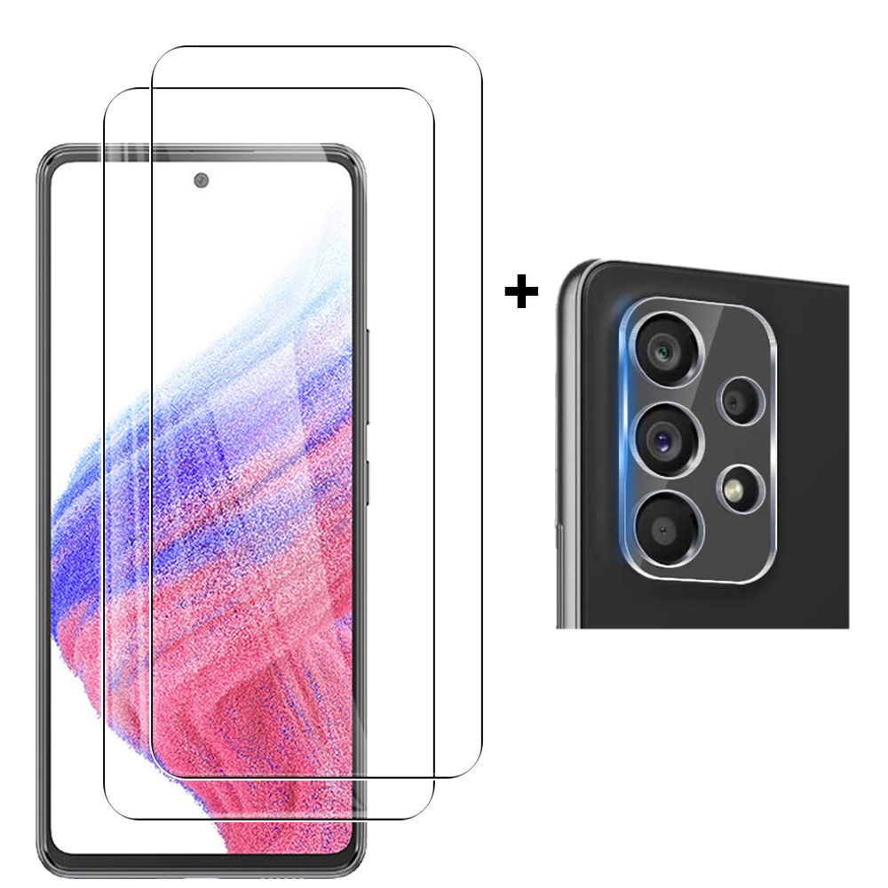 2-PACK Samsung Galaxy A53 Skärmskydd + Kameralinsskydd HD 0,3mm