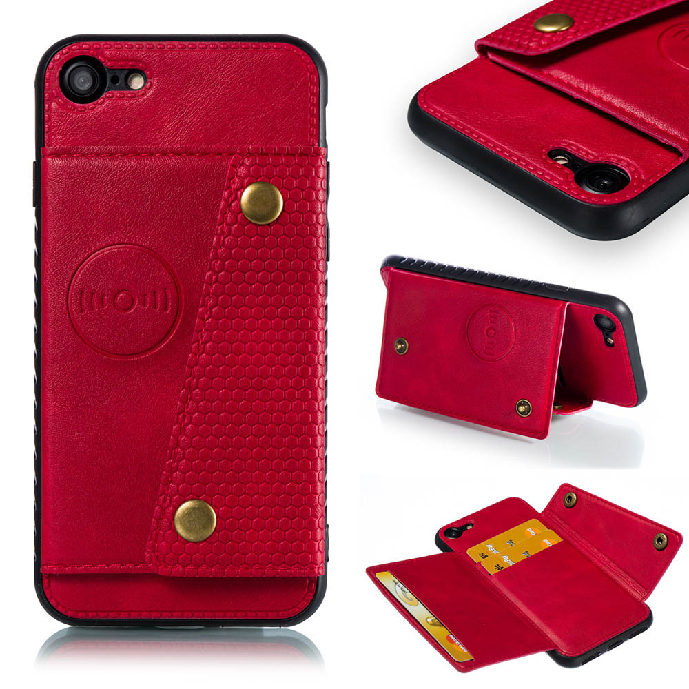 iPhone SE 2020 - Smart Stilrent Retro Skal med Kortfack