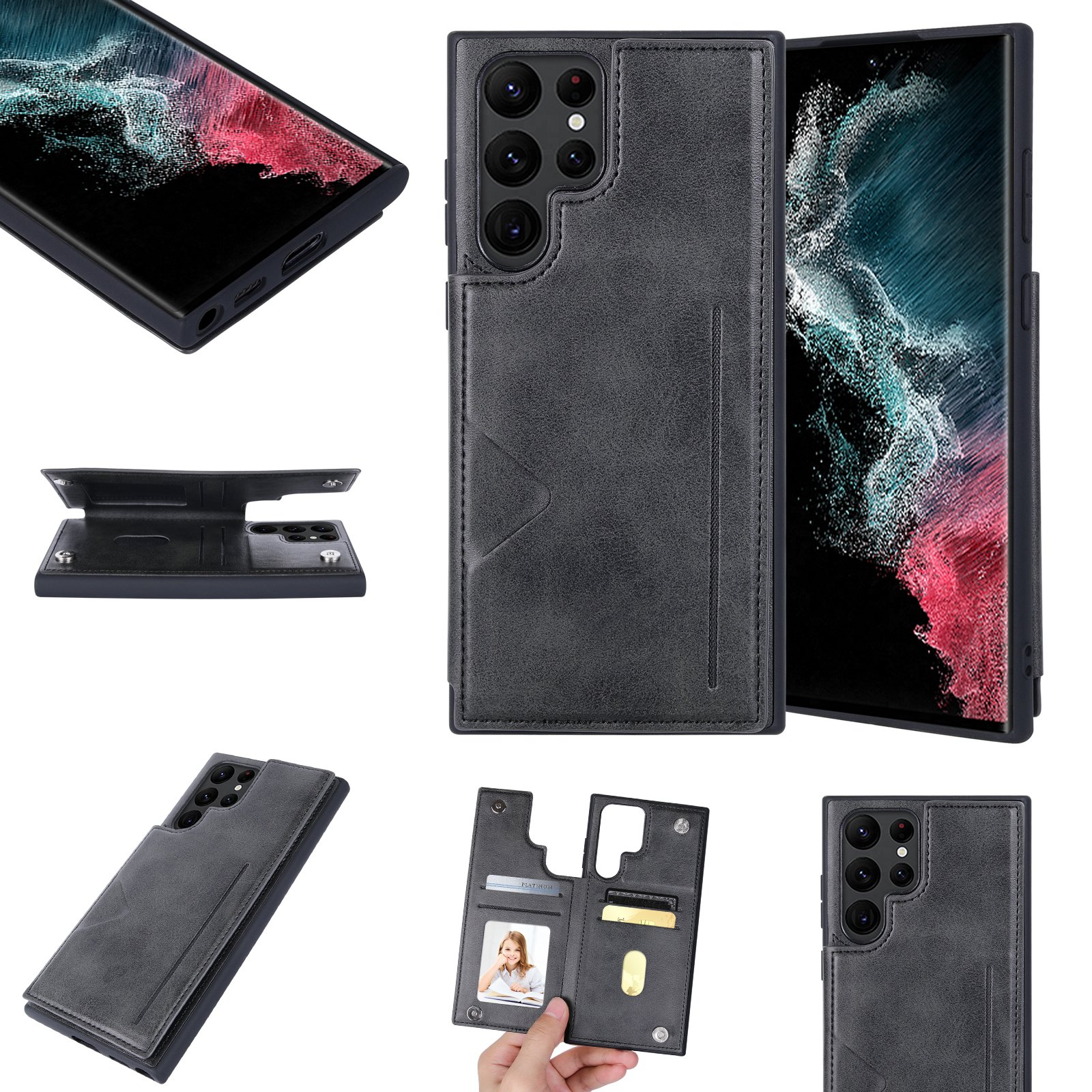Galaxy S23 Ultra - Stilrent Hanman Skal med Kortfack