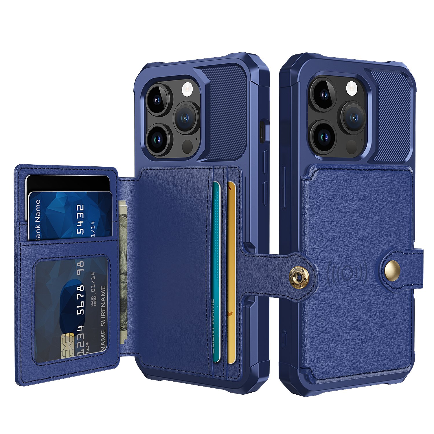 Elegant plånboksfodral i lyxigt PU-läder för iPhone 15 Pro