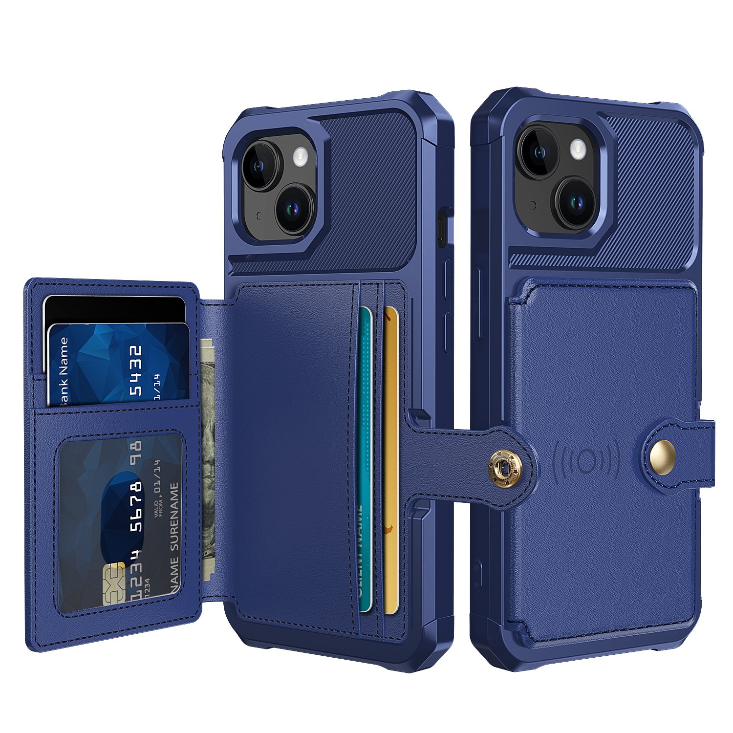 Elegant plånboksfodral i lyxigt PU-läder för iPhone 15