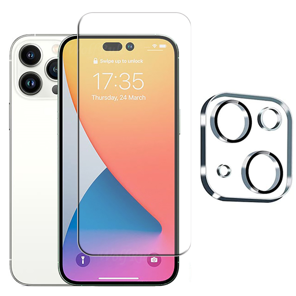 iPhone 15 - 2-Pack Skärmskydd + Kameralinsskydd HD 0,3mm