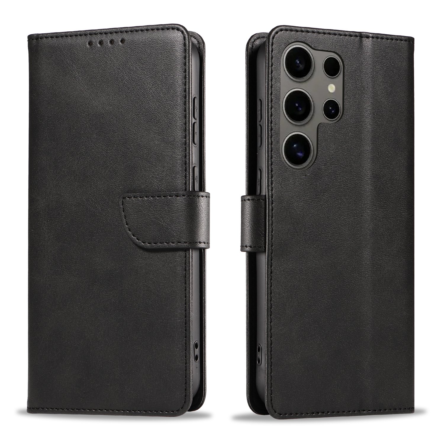 S24 Ultra - Elegant Läderplånboksfodral i 6 färger