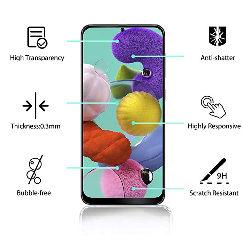 Galaxy A71 5-PACK Skärmskydd 2.5D Ram 9H 0,3mm HD