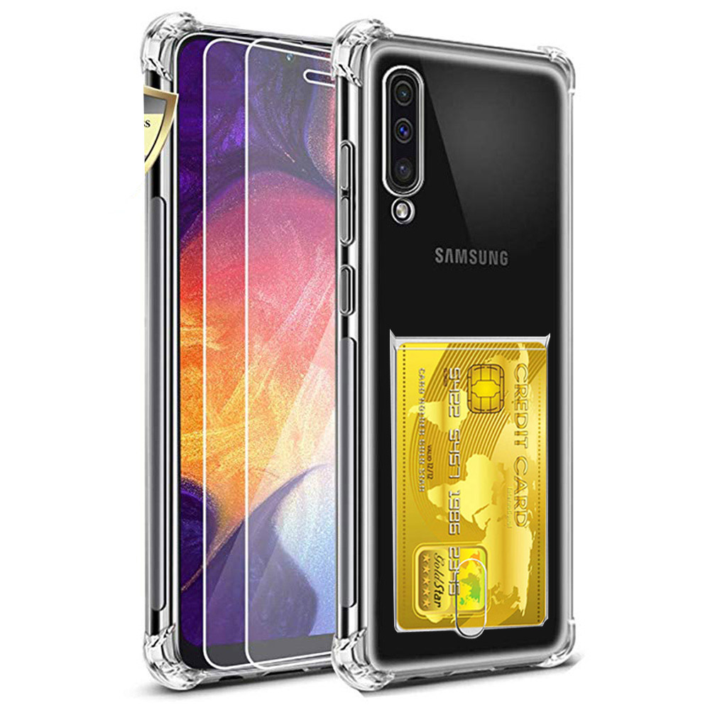Galaxy A70 - Silikonskal med Korthållare (FLOVEME)