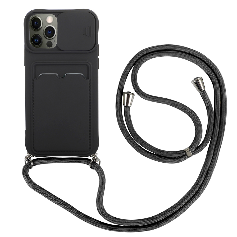 iPhone 12 Pro Max - Smidigt Skyddande Skal med Korthållare