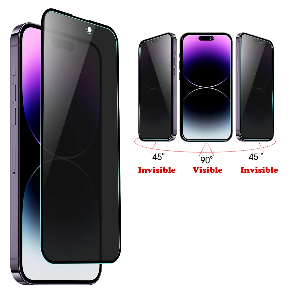 3-Pack Ceramic Skärmskydd 2.5D Svart Spy för iPhone 15 pro