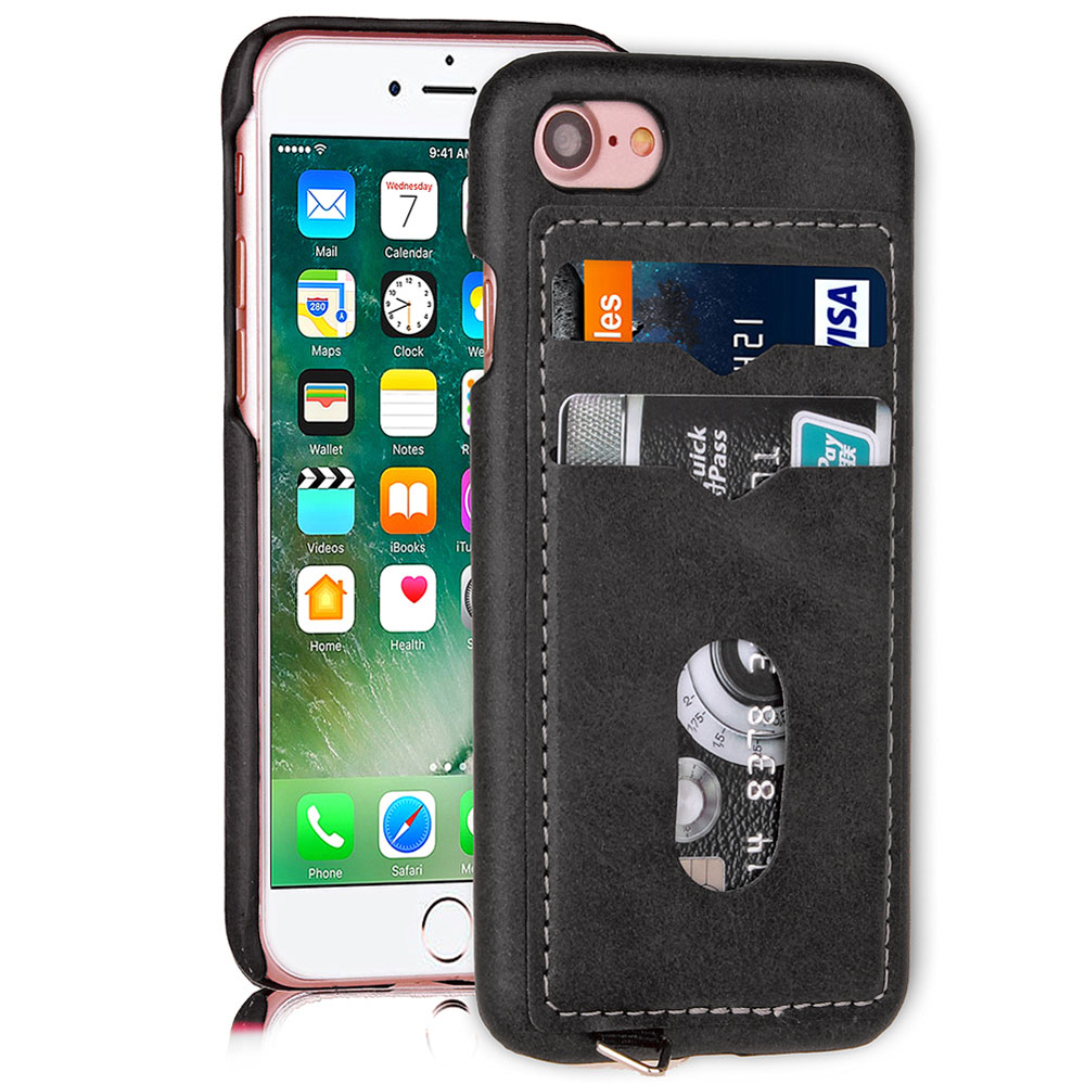 NYHET! Skal med Korthållare för iPhone 8 (Vintage-Mark)