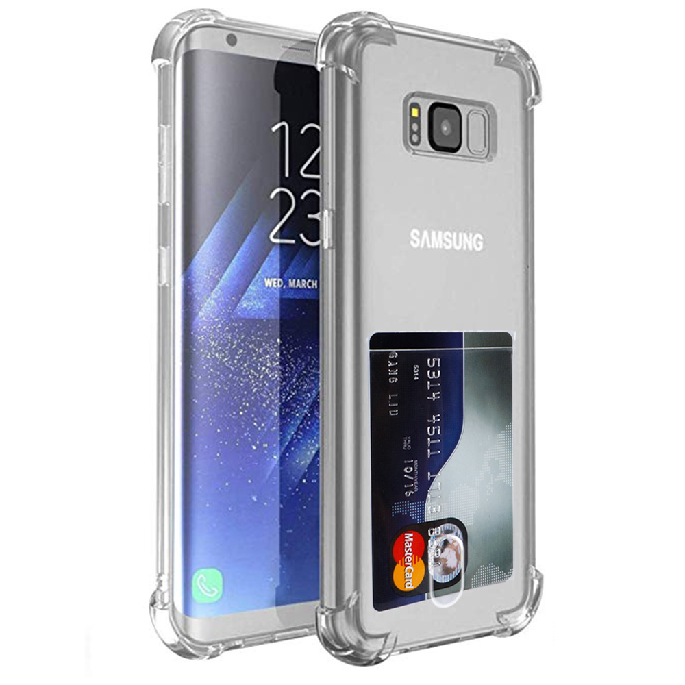 Galaxy S8 - Skyddande Floveme Skal med Korthållare