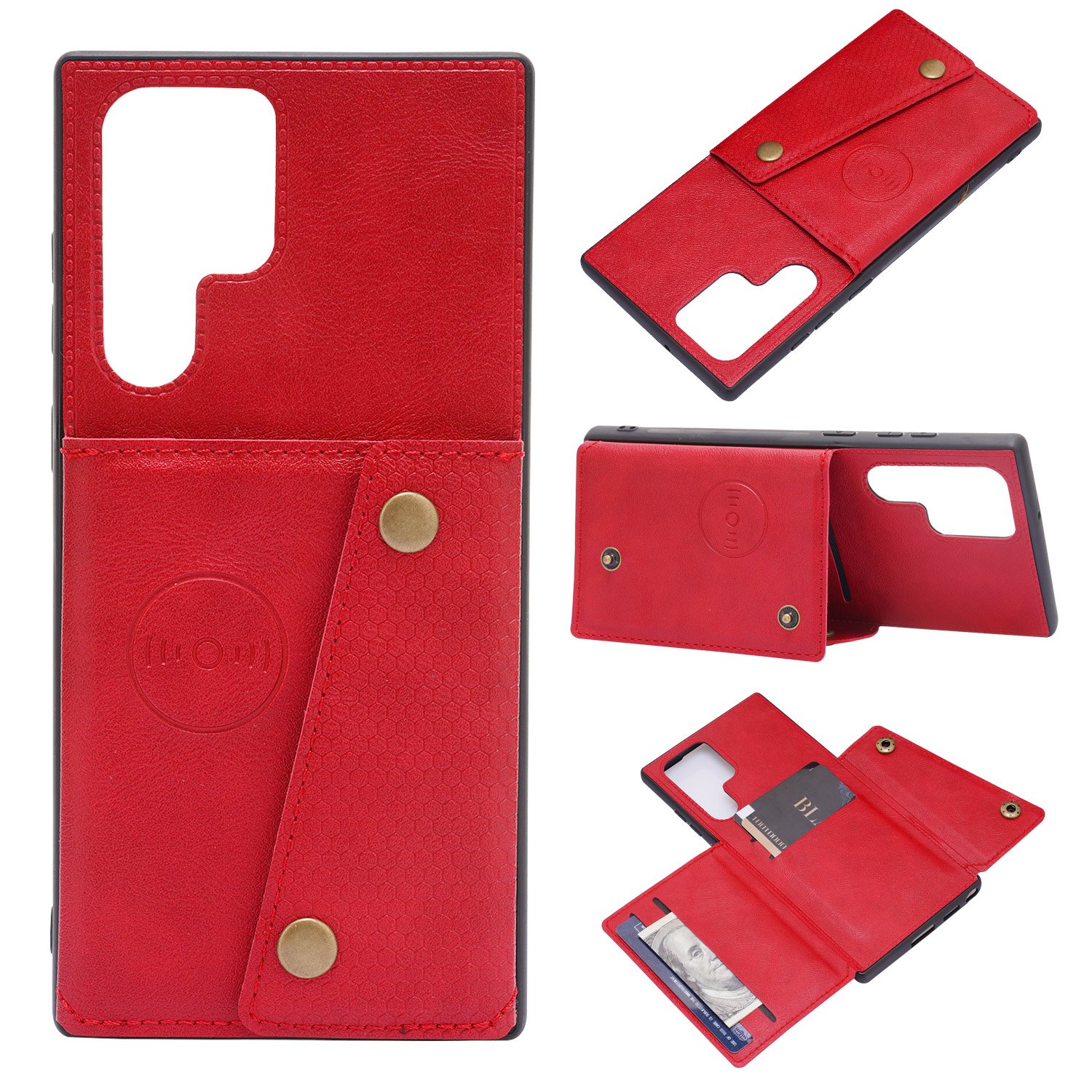 Galaxy S22 Ultra - Stilrent & Gediget Skal med Kortfack