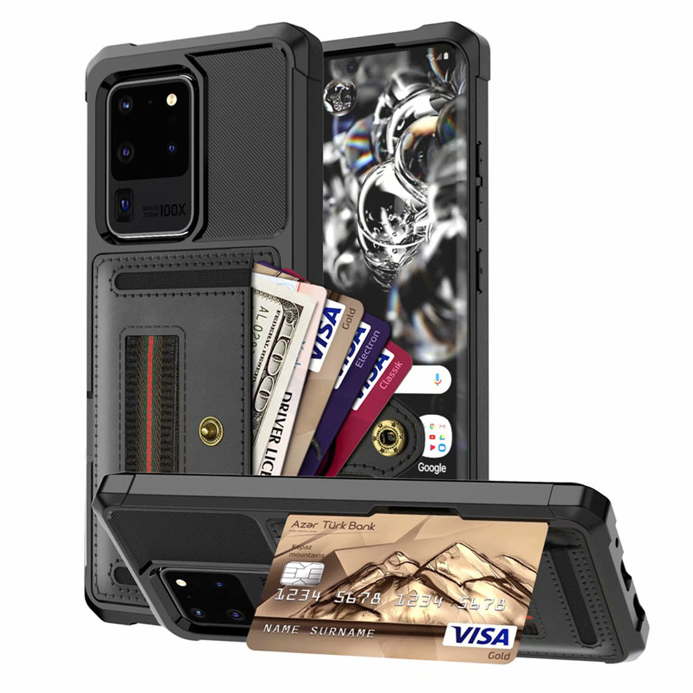 Galaxy S20 Ultra - Skyddande Skal med Kortfack