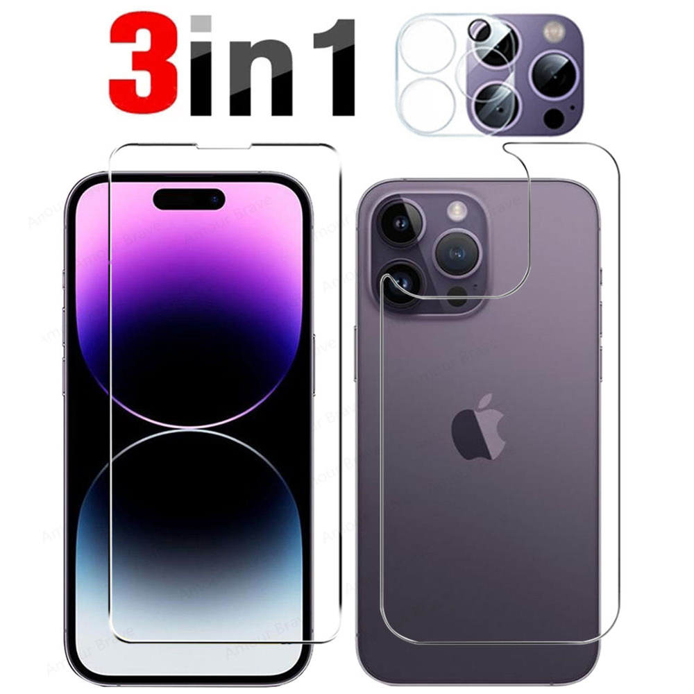 3in1 iPhone 15 Pro Fram- & Baksida Kameralins 0,3mm