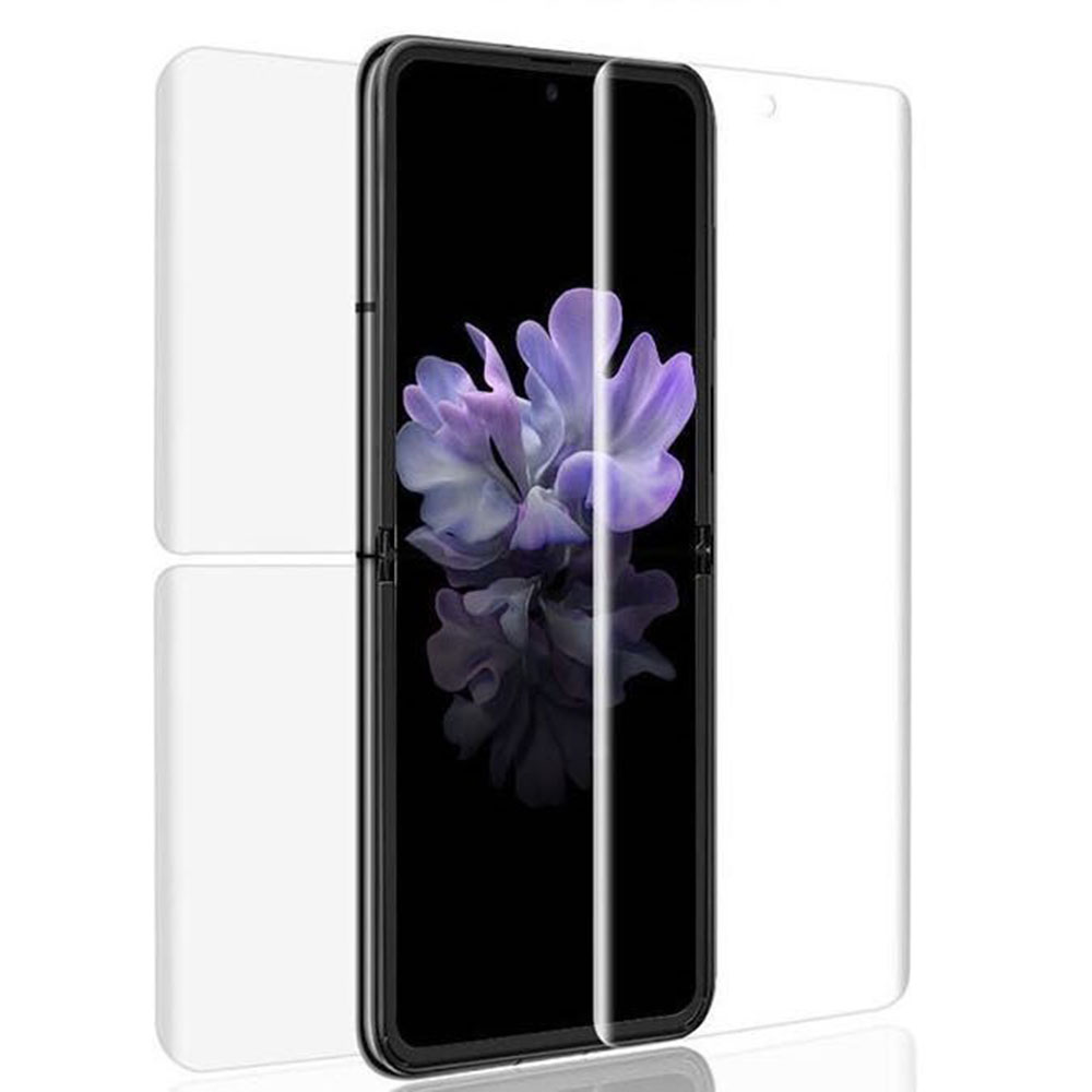 2-PACK Galaxy Z Flip - Skärmskydd 3 in 1 Hydrogel (Fram- & Bak)