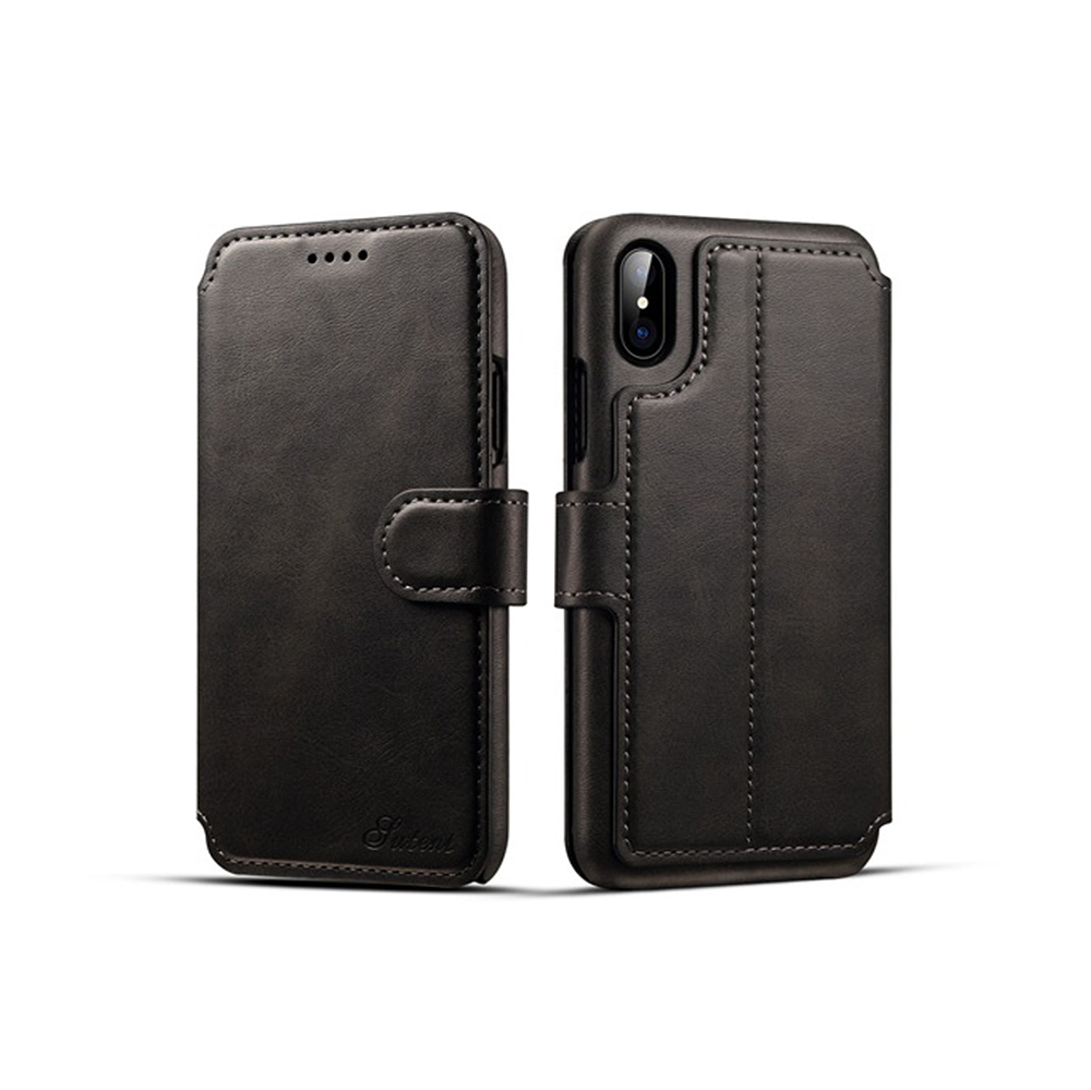 Klassiskt Plånboksfodral i Retrodesign (Läder) iPhone X/XS