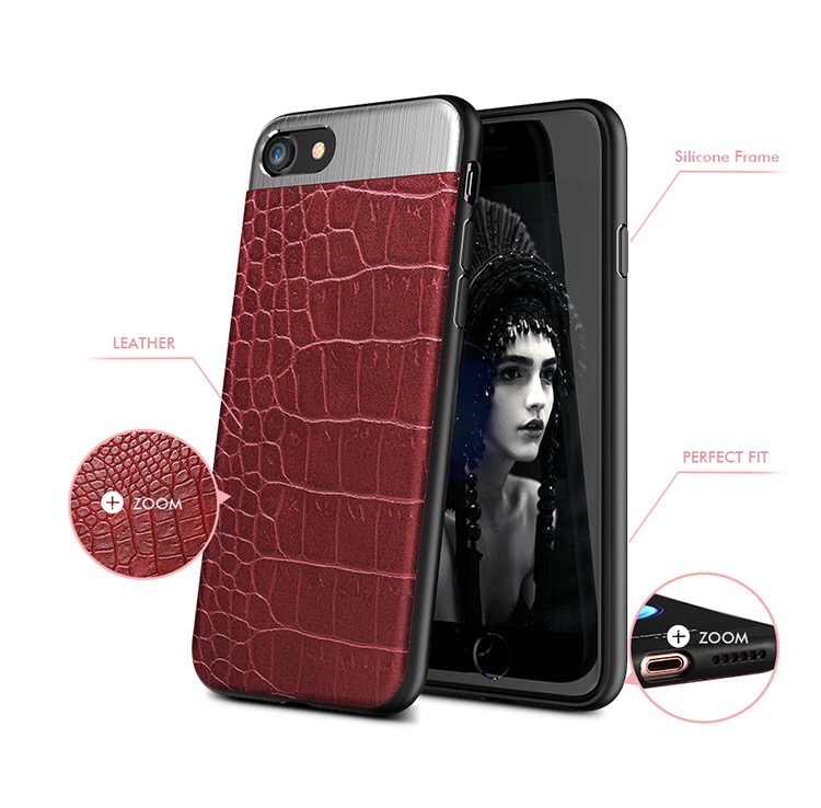 Stilrent Skal i Krokodil-design till iPhone 8 (Kisscase)