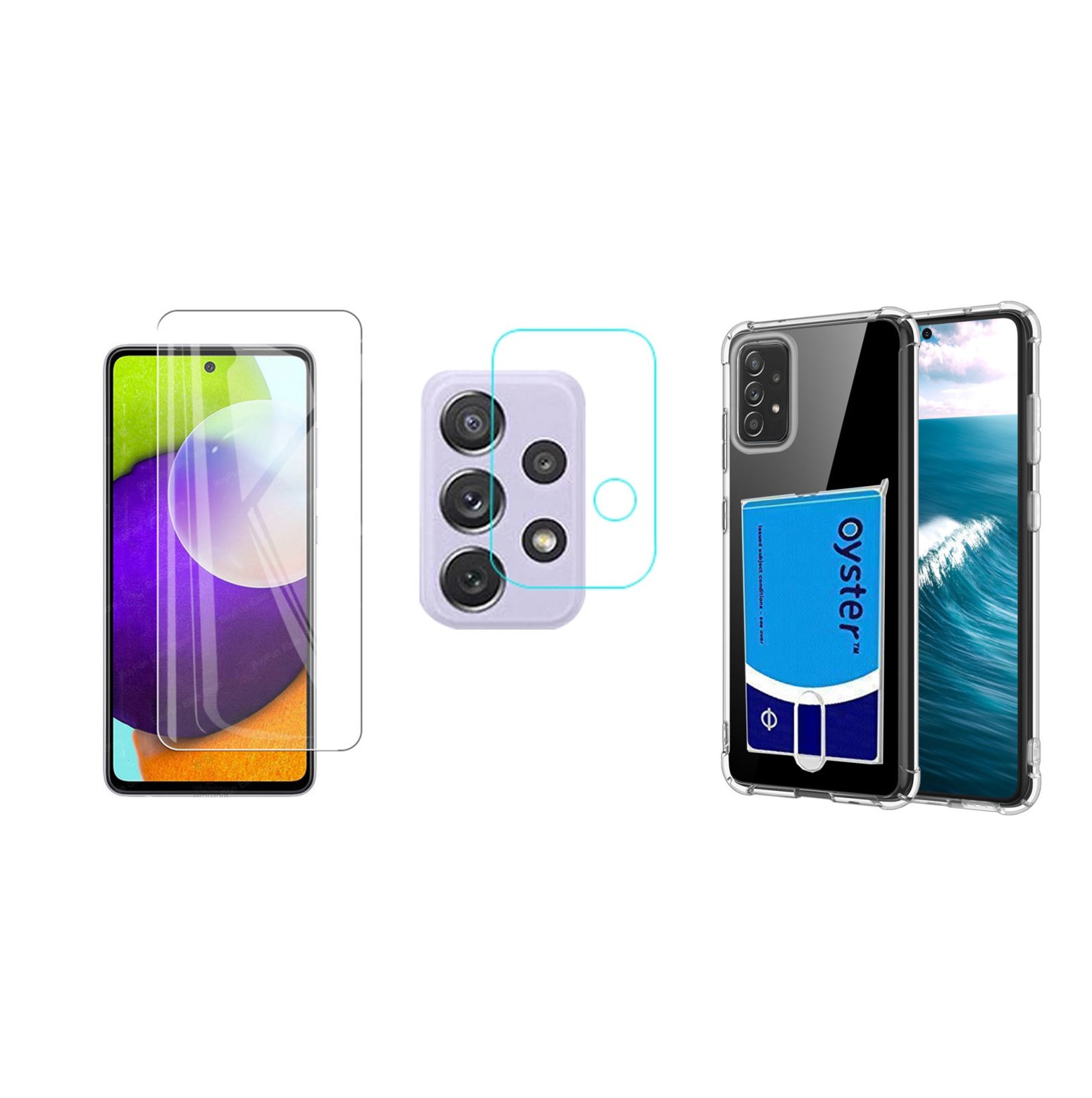 1 Set Samsung Galaxy A72 Skal + Skärmskydd + Kameralinsskydd