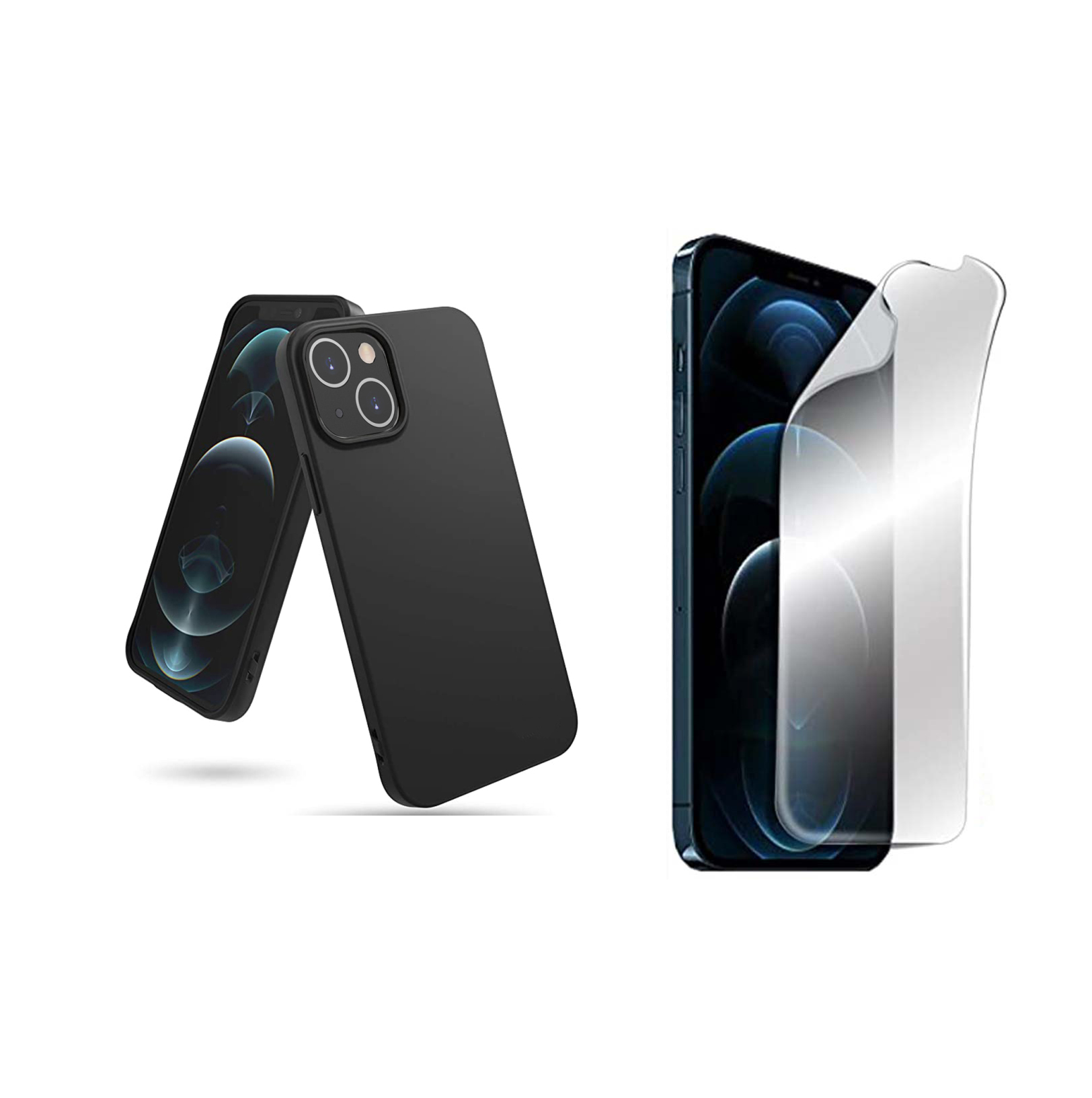 iPhone 13 - 1 Set Mattbehandlat Tunt Skal & Hydrogel Skärmskydd