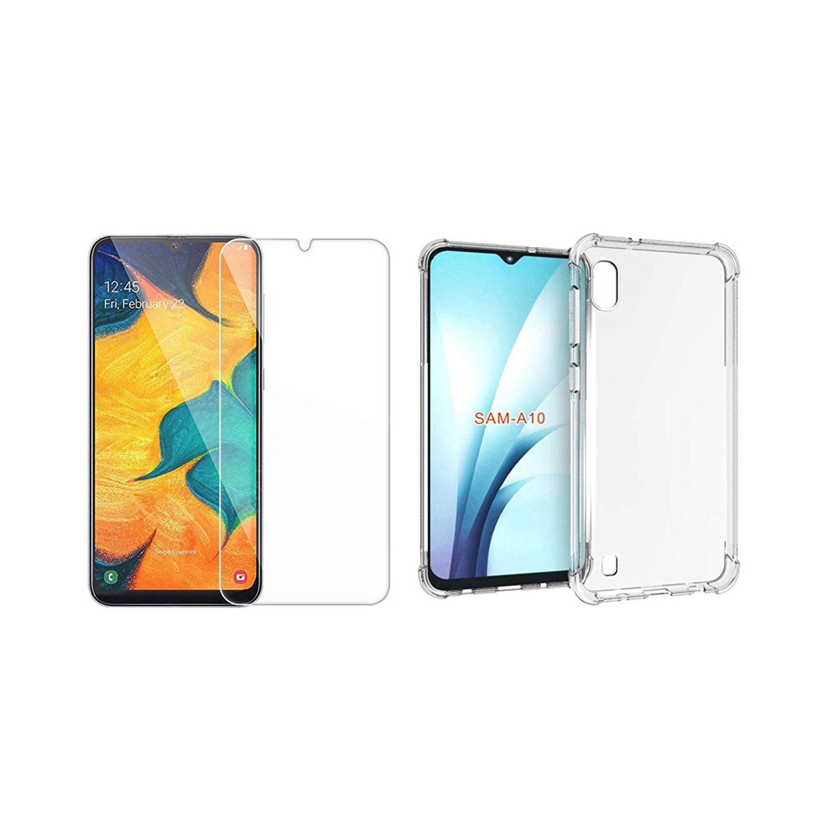 Galaxy A10 - Stötdämpande Silikonskal med Skärmskydd