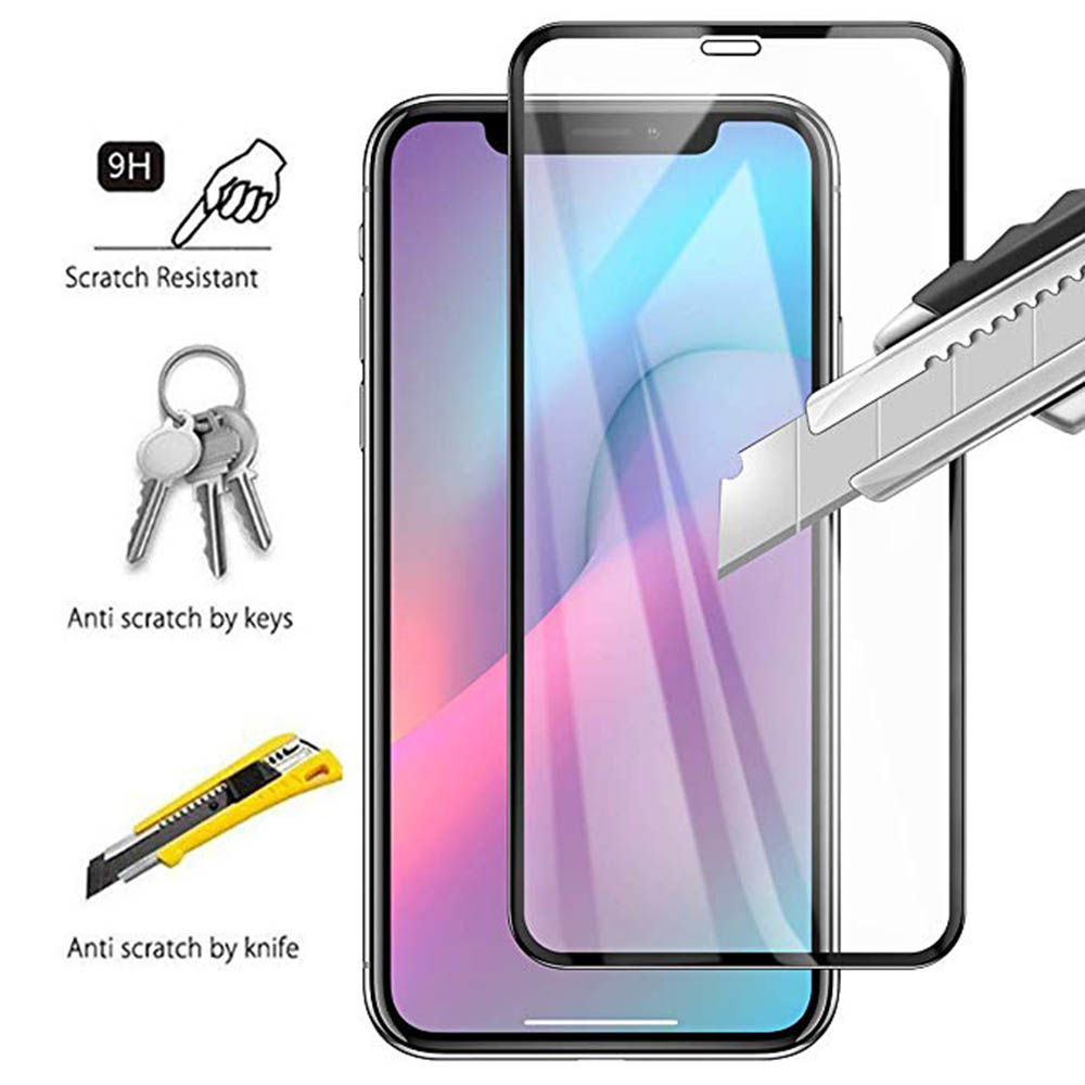 iPhone XR Skärmskydd 2.5D med Ram 9H HD-Clear Screen-Fit