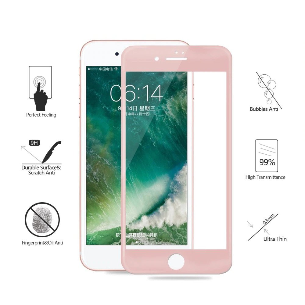 iPhone 8 2-PACK Sk�rmskydd 3D 9H Ram 0,2mm HD