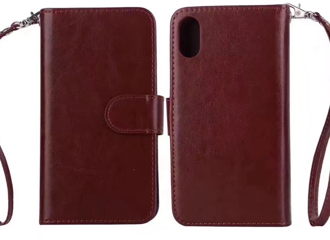 Rymligt 9-Korts Plånboksfodral med Sedelfack för iPhone X/XS
