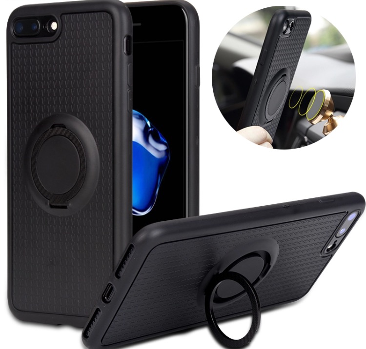 iPhone 6/6S - Silikonskal med Ringhållare (Carbon)