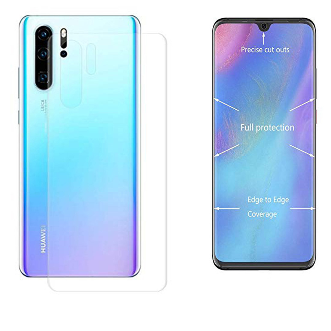 Fram- & Baksida P30 Pro 3-PACK Skärmskydd 9H Nano-Soft